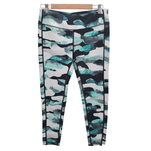 Layers Quick Dry Athletic Leggings Pants M Ankle Green White Black Yoga Stretch - Picture 1 of 11